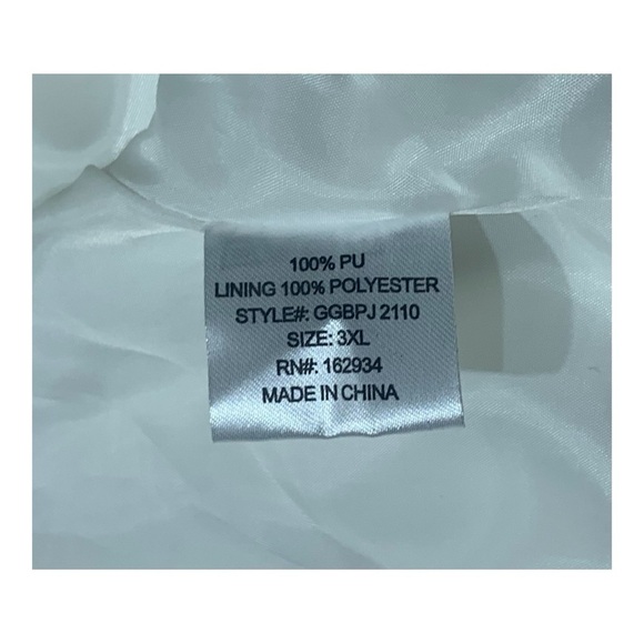 Glitzy Vegan White Leather Studded Women's Biker Jacket Sz 3XL - Picture 5 of 5